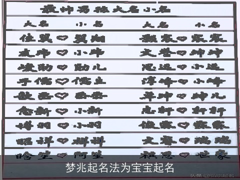 梦兆起名法为宝宝起名