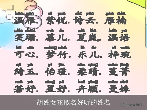 胡姓女孩取名好听的姓名