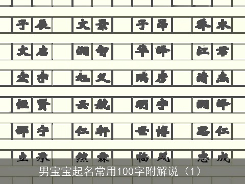 男宝宝起名常用100字附解说（1）