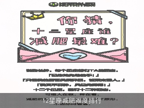 12星座减肥难度排行