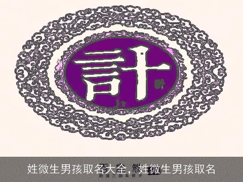 姓微生男孩取名大全，姓微生男孩取名
