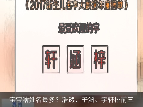 宝宝啥姓名最多？浩然、子涵、宇轩排前三