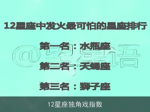 12星座独角戏指数