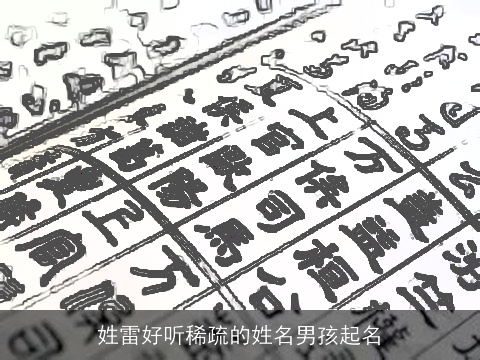 姓雷好听稀疏的姓名男孩起名