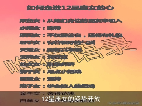 12星座女的姿势开放