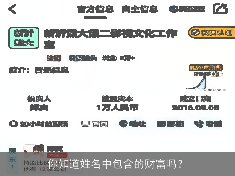 你知道姓名中包含的财富吗？