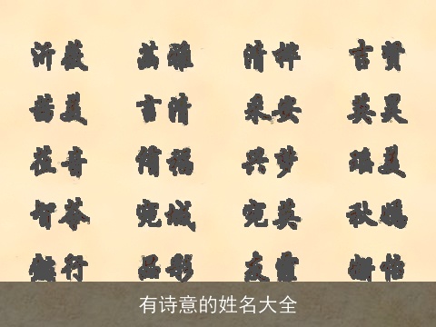 有诗意的姓名大全