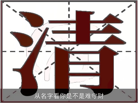 从名字看你是不是难守财