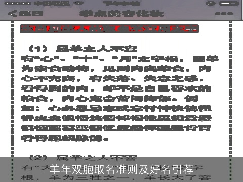 羊年双胞取名准则及好名引荐