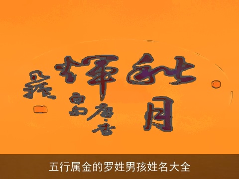 五行属金的罗姓男孩姓名大全