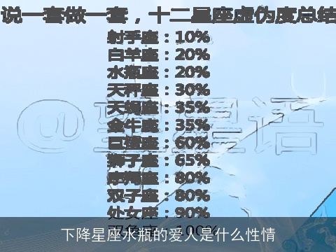 下降星座水瓶的爱人是什么性情