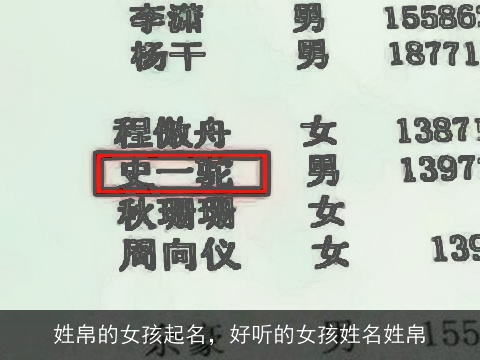 姓帛的女孩起名，好听的女孩姓名姓帛