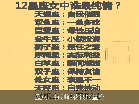 盘点：特别能花钱的星座