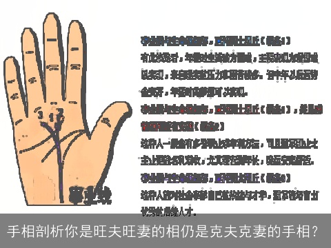 手相剖析你是旺夫旺妻的相仍是克夫克妻的手相？