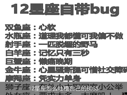 12星座怎么吐槽自己的BOSS