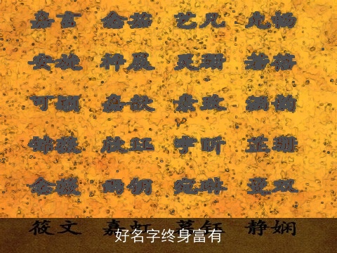 好名字终身富有