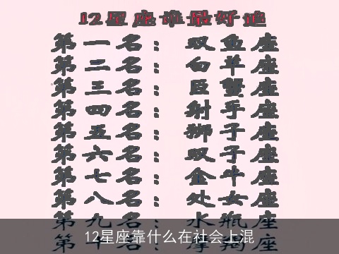 12星座靠什么在社会上混