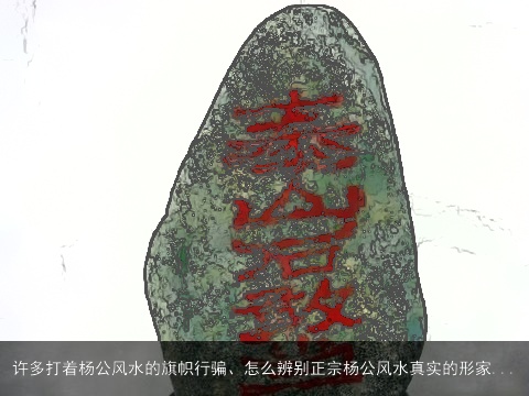 许多打着杨公风水的旗帜行骗、怎么辨别正宗杨公风水真实的形家...