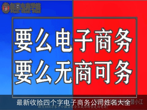 最新收拾四个字电子商务公司姓名大全