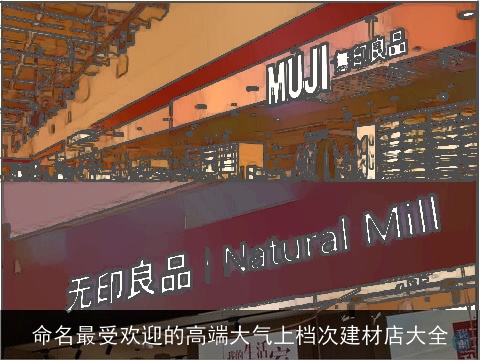 命名最受欢迎的高端大气上档次建材店大全