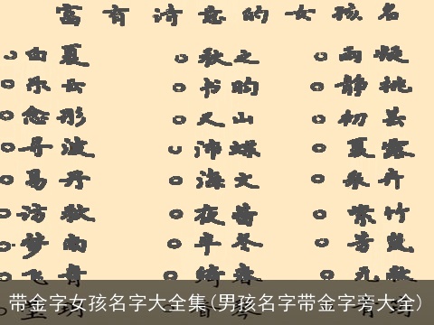 带金字女孩名字大全集(男孩名字带金字旁大全)