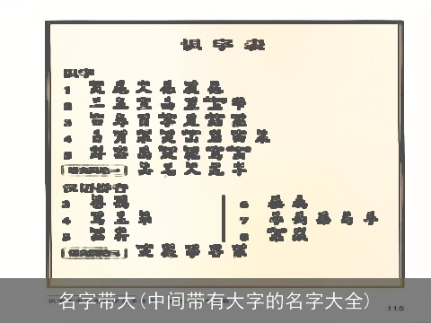 名字带大(中间带有大字的名字大全)