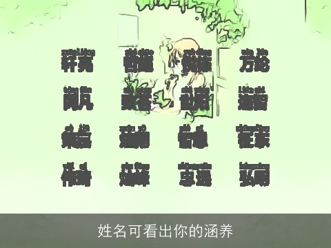 姓名可看出你的涵养