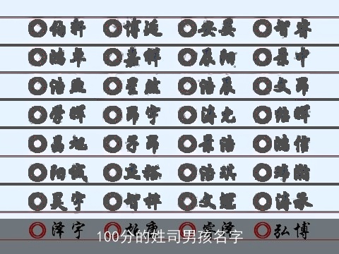 100分的姓司男孩名字