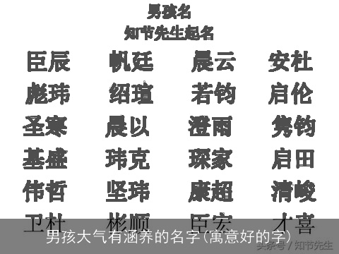 男孩大气有涵养的名字(寓意好的字)