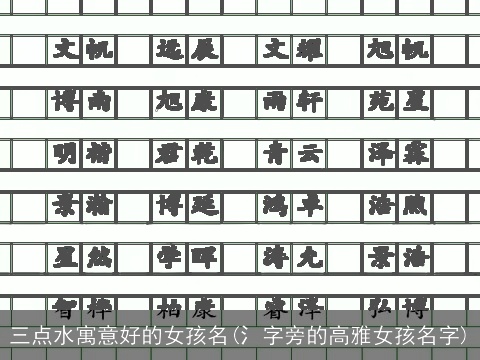 三点水寓意好的女孩名(氵字旁的高雅女孩名字)