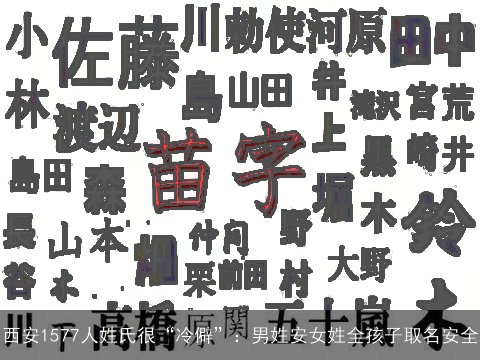 西安1577人姓氏很“冷僻”：男姓安女姓全孩子取名安全