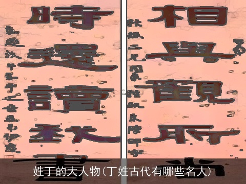 姓丁的大人物(丁姓古代有哪些名人)