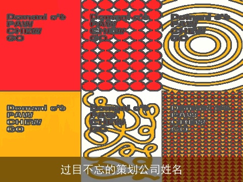 过目不忘的策划公司姓名