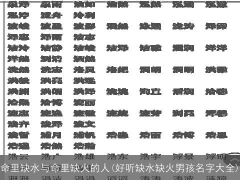 命里缺水与命里缺火的人(好听缺水缺火男孩名字大全)
