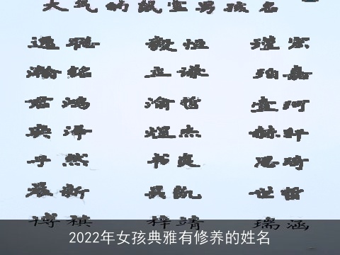 2022年女孩典雅有修养的姓名