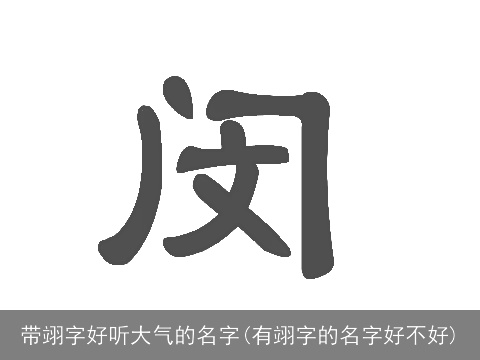带翊字好听大气的名字(有翊字的名字好不好)