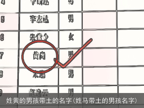 姓黄的男孩带土的名字(姓马带土的男孩名字)