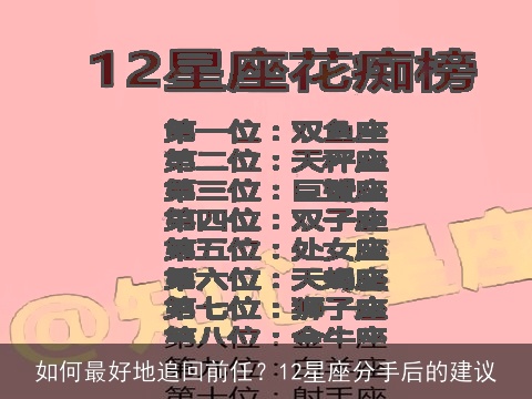 如何最好地追回前任？12星座分手后的建议