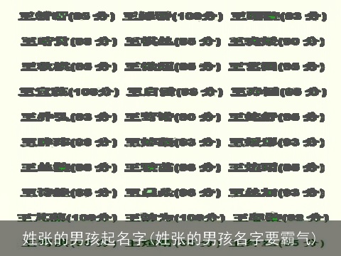 姓张的男孩起名字(姓张的男孩名字要霸气)