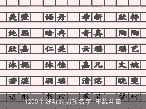 1200个好听的男孩名字 车载斗量