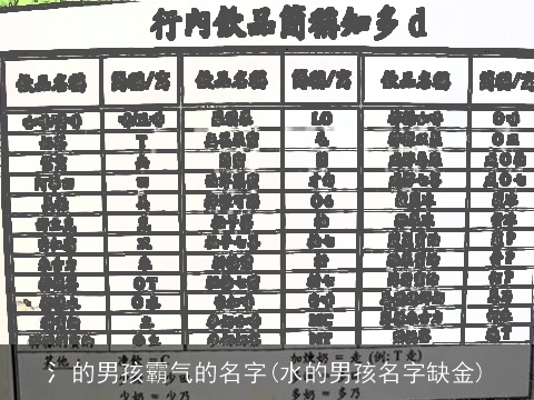 氵的男孩霸气的名字(水的男孩名字缺金)