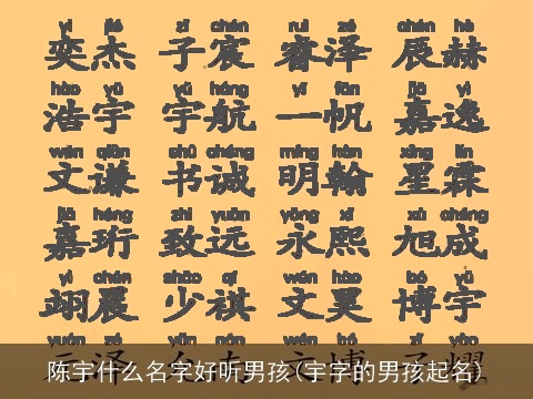 陈宇什么名字好听男孩(宇字的男孩起名)
