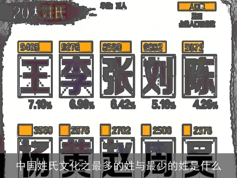 中国姓氏文化之最多的姓与最少的姓是什么