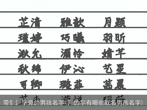 带钅氵字旁的男孩名字(氵的字有哪些取名男孩名字)