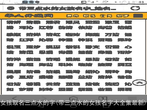 女孩取名三点水的字(带三点水的女孩名字大全集最新)