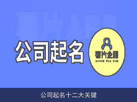 公司起名十二大关键