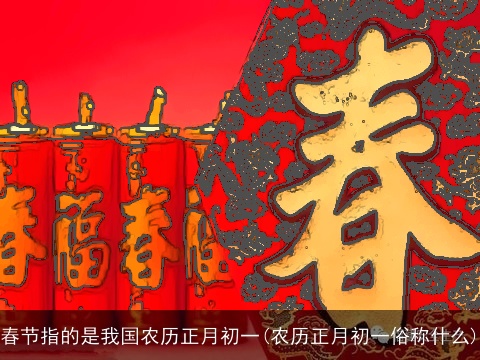 春节指的是我国农历正月初一(农历正月初一俗称什么)