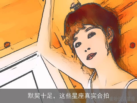 默契十足，这些星座真实合拍