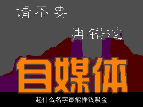 起什么名字最能挣钱吸金