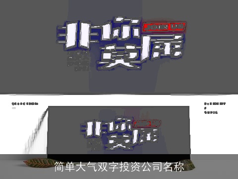 简单大气双字投资公司名称